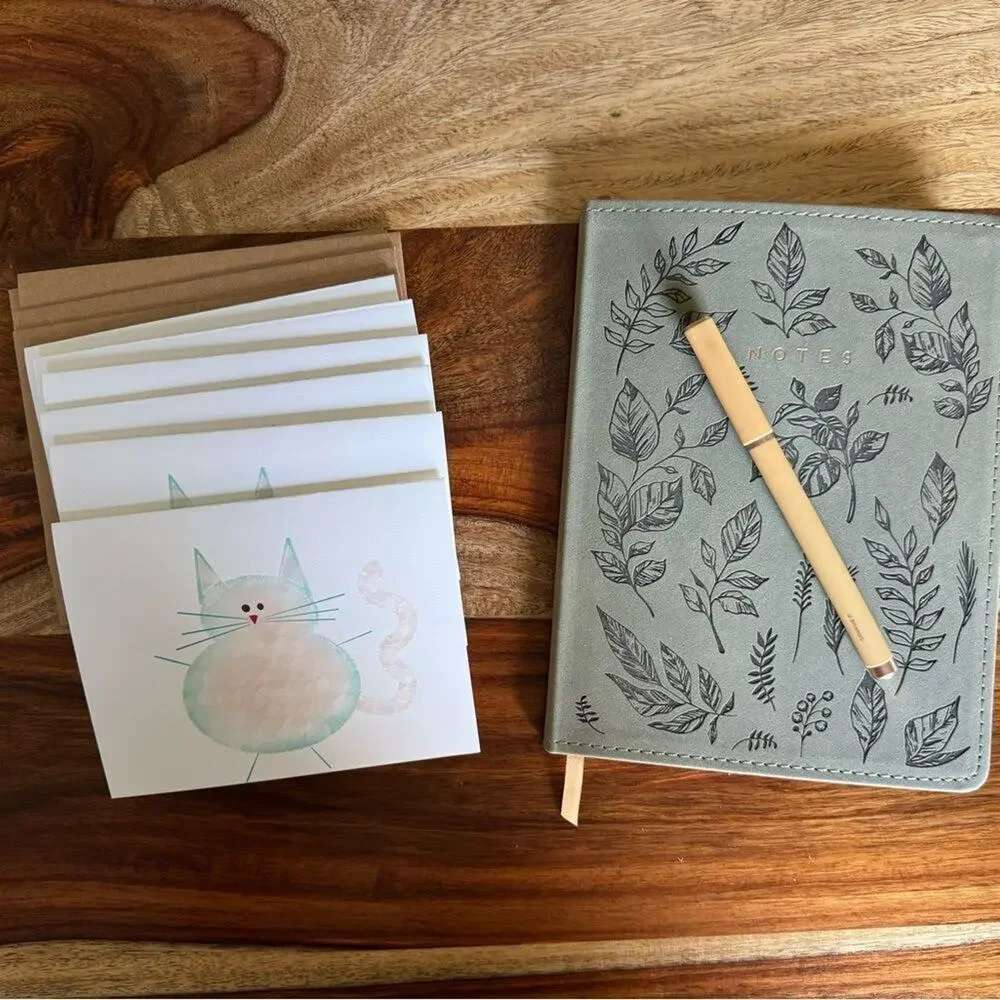 Greeting Cards Set of 6 Cute Cat Lover Cards Stationery Custom Handcrafted Notes